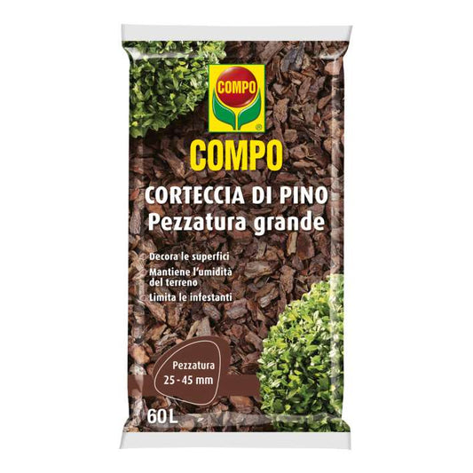 Corteccia di Pino decorativa per Giardino | 60 litri